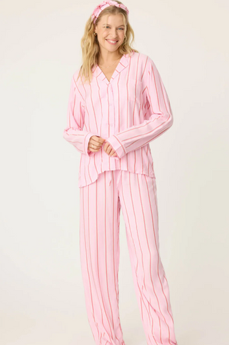 PJ Salvage Hype Stripe PJ Set Candy Pink