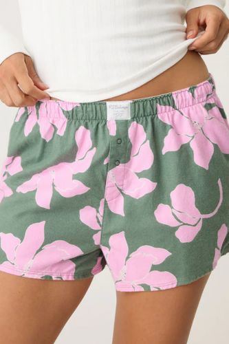 PJ Salvage Fun Flamingo Short Olive