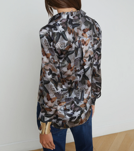 L'Agence Tyler Blouse Dark Multi Butterfly