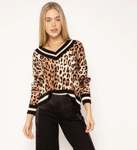 CPW Calla V-Neck Sweater Leopard