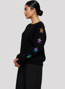 Brodie Star Studded Crew Black