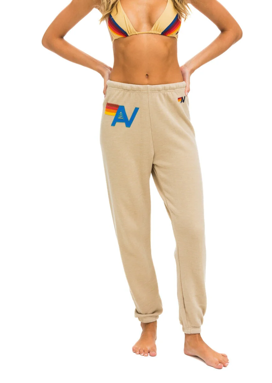 Aviator Nation Logo Stitch Sweatpants Sand