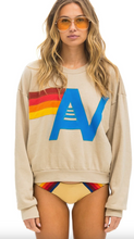 Load image into Gallery viewer, Aviator Nation Crew Logo Relaxed Sweatshirt Sand