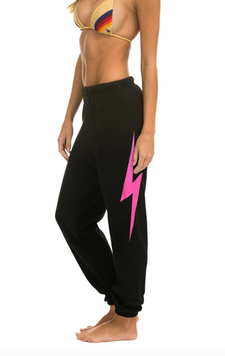 Aviator Nation Bolt Sweatpant Black/Pink