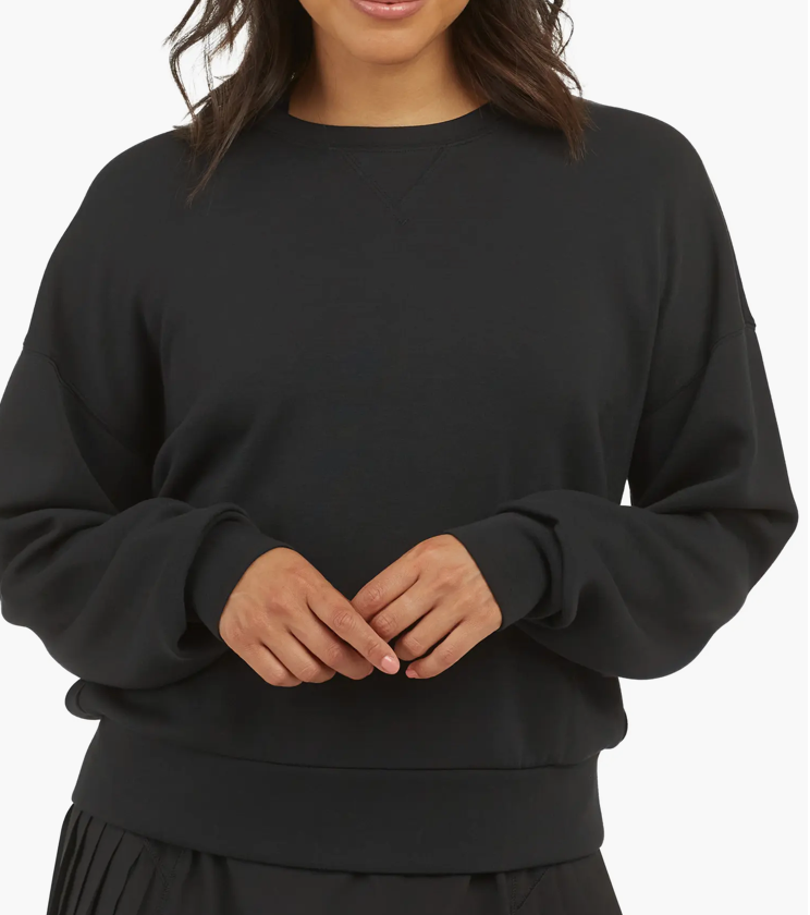 Spanx Airessential Crew Sweatshirt Black