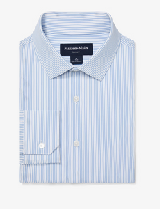 Mizzen + Main Leeward Dress Shirt Bel Air Blue Banker Stripe