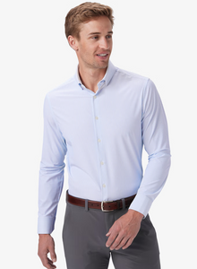 Mizzen + Main Leeward Dress Shirt Bel Air Blue Banker Stripe