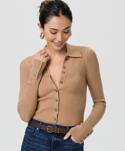 Paige Jayde Top Dark Camel