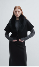 Load image into Gallery viewer, Pissenlit Fur Collared Jacket Black