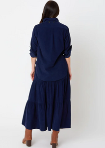 KR Gabrielle Ruffle Skirt Navy