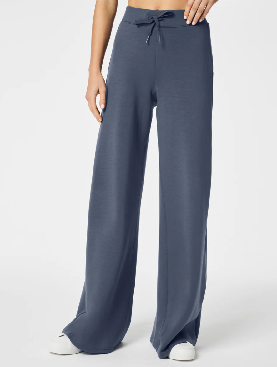 Spanx Airessential Shimmer Wide Leg Pant Dark Storm