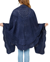 Load image into Gallery viewer, TBC Suzette Suede Shawl Navy