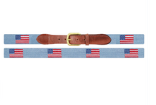 Load image into Gallery viewer, Smathers &amp; Branson Men&#39;s Belt American Flag  Light Blue