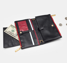 Load image into Gallery viewer, Hammitt Levy Black Brushed Gold/Red Zip