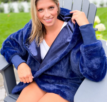 Load image into Gallery viewer, Pretty Rugged Luxe Cardigan Marine Blue