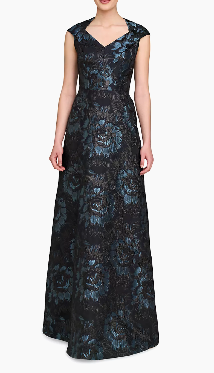 Kay Unger Isabetta Gown Flint Multi