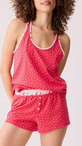 P.J. Salvage Short Set Pajamas Hearts/Cherries Ruby Red