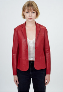 Jakett NYC Allison Burnished Blazer Red