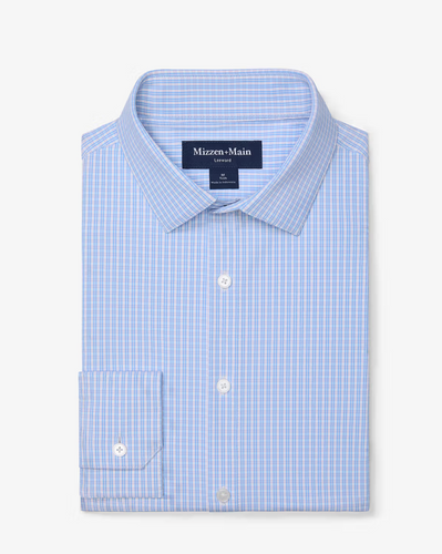 Mizzen + Main Leeward Dress Shirt Cornflower Winston Check