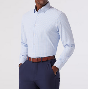 Mizzen + Main Leeward Dress Shirt Cornflower Winston Check