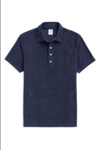 Brooks Brother Men's Terry Polo Navy