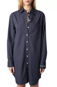 Zadig & Voltaire Rorning Pop Shirt Dress Encre