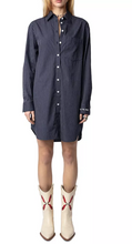 Load image into Gallery viewer, Zadig &amp; Voltaire Rorning Pop Shirt Dress Encre