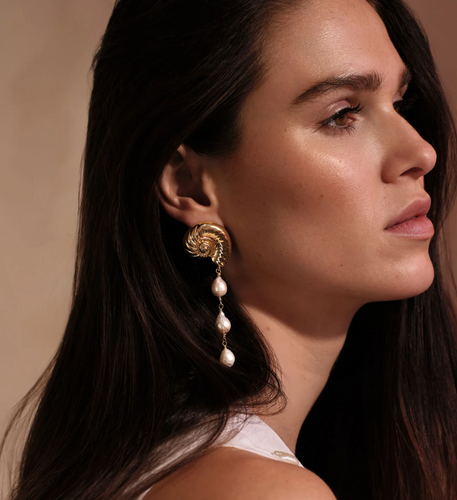 Mignonne Gavigan Concha Shell Drop Earring Gold