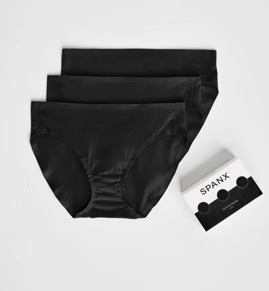 Spanx Pima Cotton Bikini Box of 3 Black