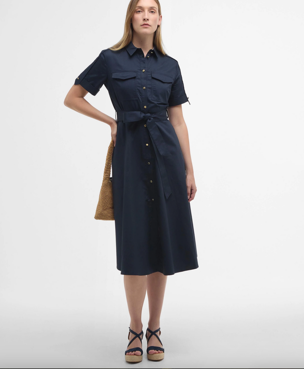 Barbour Ivy Midi Dress Dark Navy