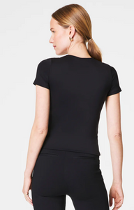 Spanx Smoothing Jersey Crew Tee Black