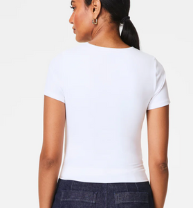 Spanx Smoothing Jersey Crew Tee White