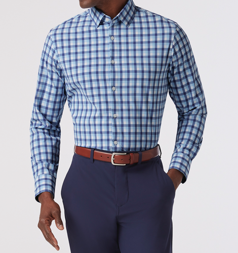 MM Leeward Dress Shirt Coastal Fjord Dylan Plaid