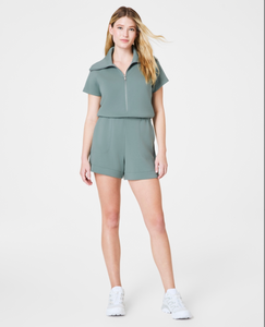 Airessential Half Zip Romper Fennel