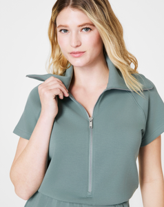 Airessential Half Zip Romper Fennel