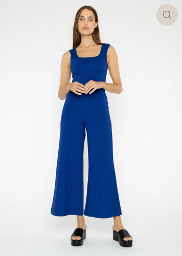 RR Ponte Tank Cropped Jumpsuit Cobalt