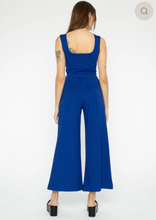 Load image into Gallery viewer, RR Ponte Tank Cropped Jumpsuit Cobalt