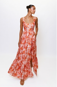 Beanie Maxi Dress Orange Floral