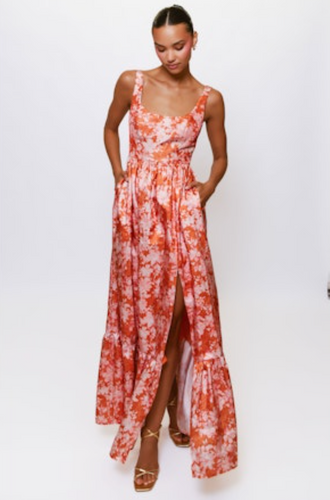 Beanie Maxi Dress Orange Floral