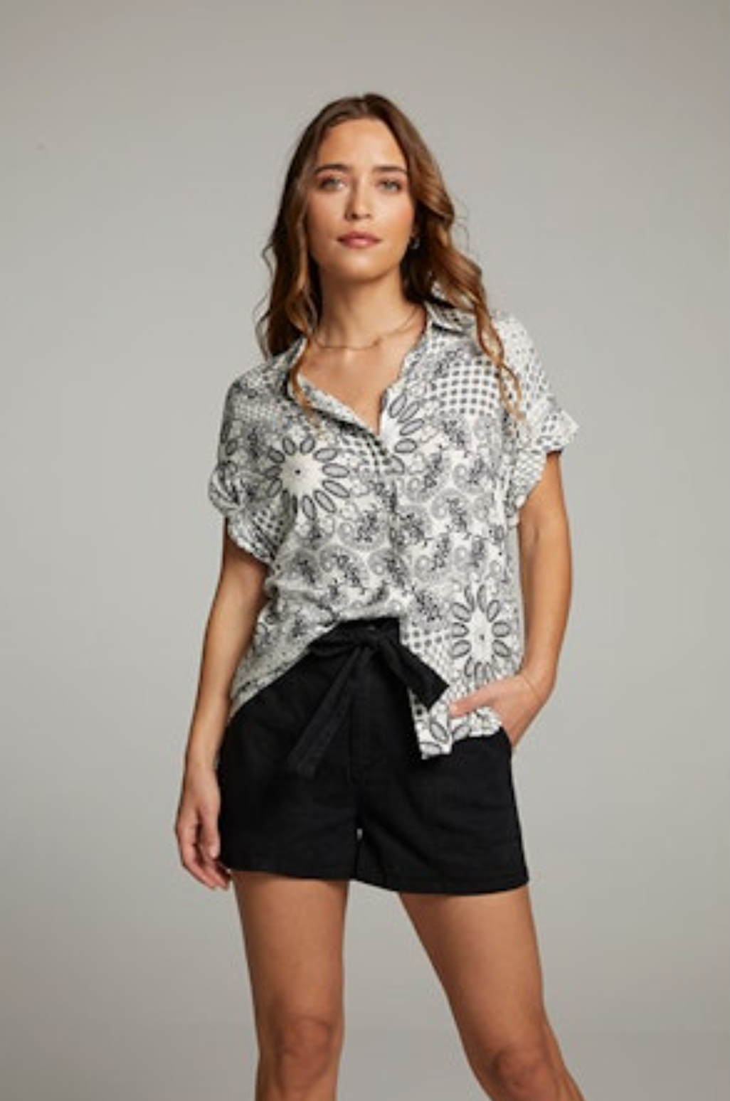 Rhythm Button Down Black/White