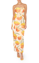 Load image into Gallery viewer, Orion Tulip Jacquard Midi Dress Yellow