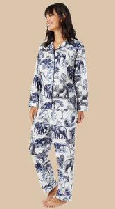 Safari Toile PJ Set Blue/White Pima