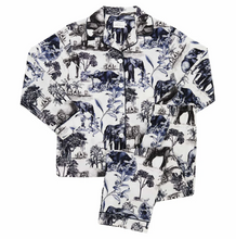 Load image into Gallery viewer, Safari Toile PJ Set Blue/White Pima