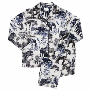 Safari Toile PJ Set Blue/White Pima