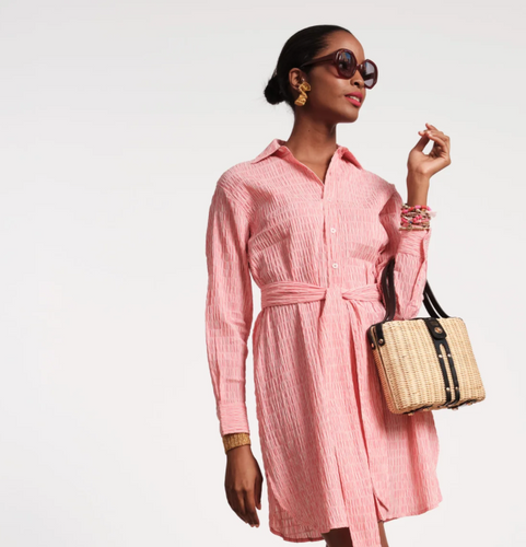 FV Perfect Shirtdress Seersucker Pink