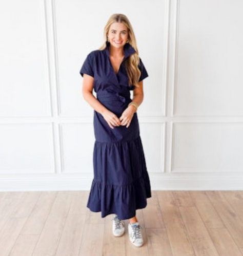 CL Gayle Dress Red  Navy
