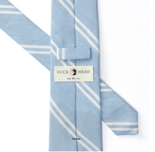 Load image into Gallery viewer, DH Silk Linen Tie Stripe Blue