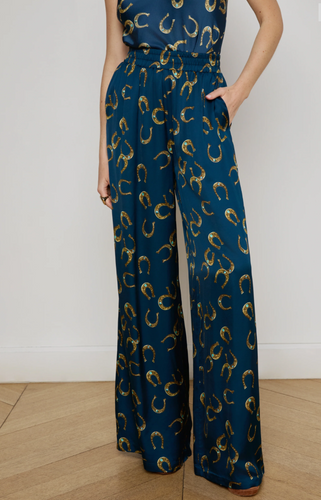 Lilian Satin Wide Leg Pant Horseshoe