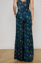 Load image into Gallery viewer, Lilian Satin Wide Leg Pant Horseshoe
