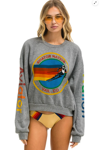 Aviator Nation Crew Sweatshirt Heather Grey